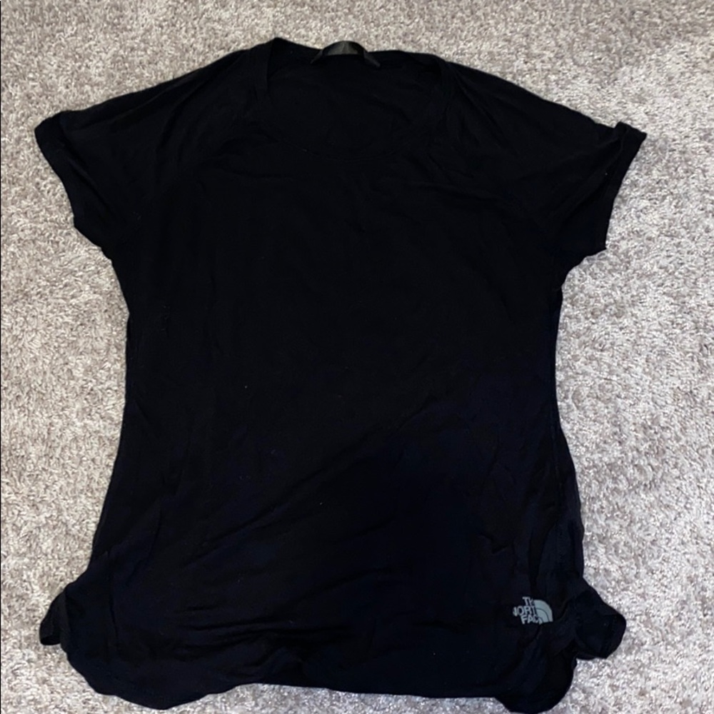 BLACK NORTH FACE plain Tee Shirt